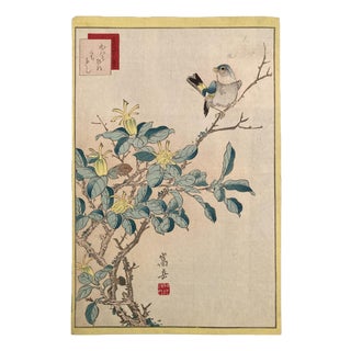 Nakayama Sūgakudō, Verdier Et Gardénia, 1859, Woodblock Print For Sale