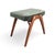 Mid-Century Modern Vintage Ottoman in Teak and Fabric For Sale - Image 3 of 8