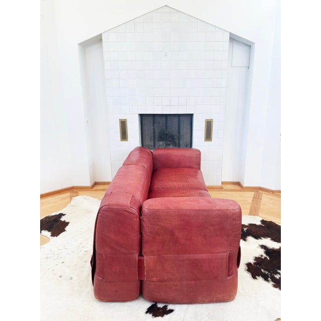 1964 Original 932-Quartet Leather Sofa Sectional Mario Bellini for Cassina, 2 Pieces For Sale - Image 9 of 17