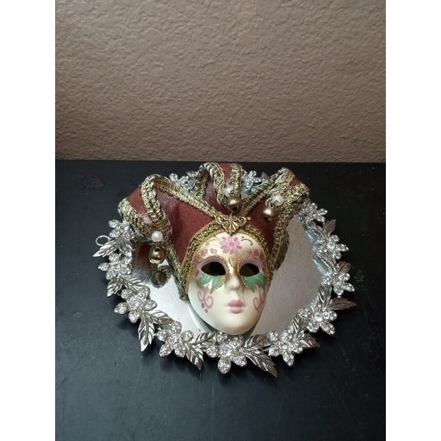 1980s 1980s Gorgeous Hand Painted Decorative Venetian Mask Made in Italy For Sale - Image 5 of 6