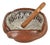 Curved Nova Ashtray in Brown Leather and Cut Crystal from Tecno, Italy, 1950s For Sale