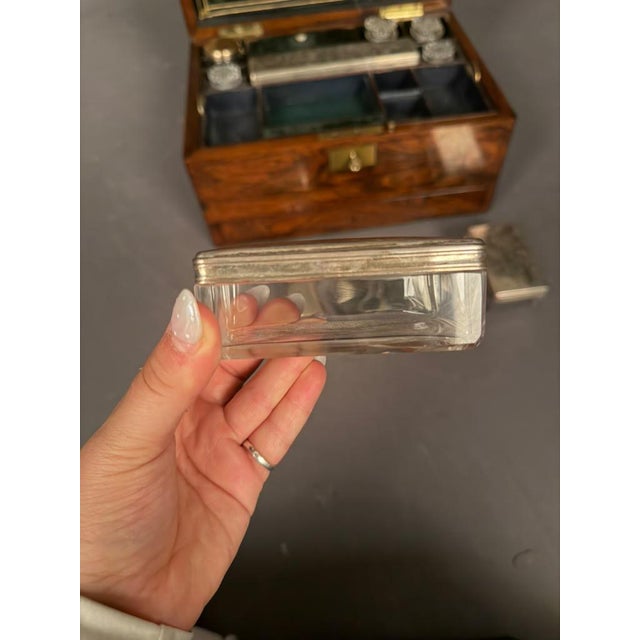 19th Century English Ladies Travel Box in Rosewood, Signed Mechi and Bazin of London, Circa 1870 For Sale - Image 5 of 18