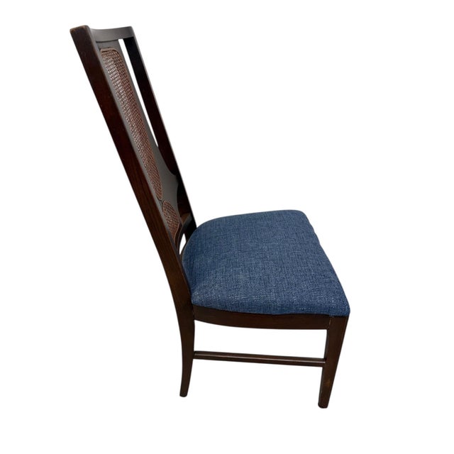 Mid-Century Modern Broyhill Brasilia II Walnut & Cane Dining Chairs - Set of 6 For Sale In Philadelphia - Image 6 of 7