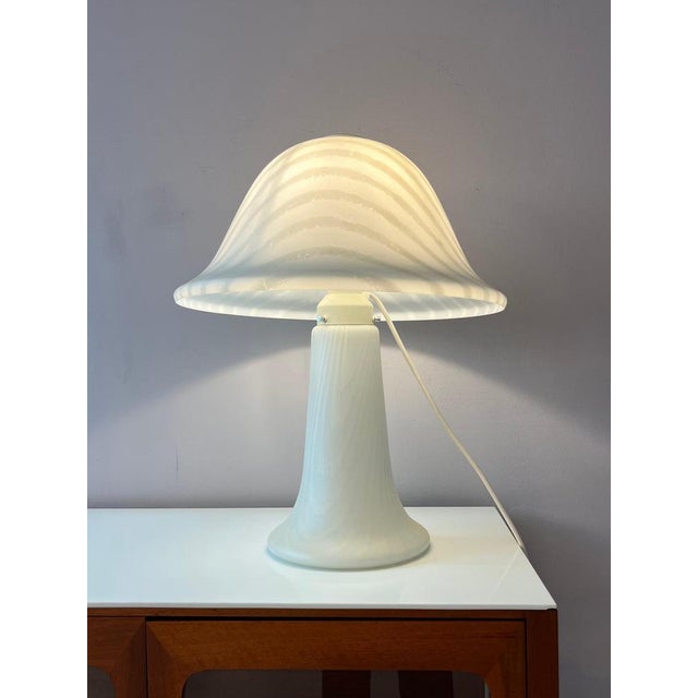 Mushroom Lamp White with Zebra Pattern from Peill & Putzler For Sale - Image 3 of 11