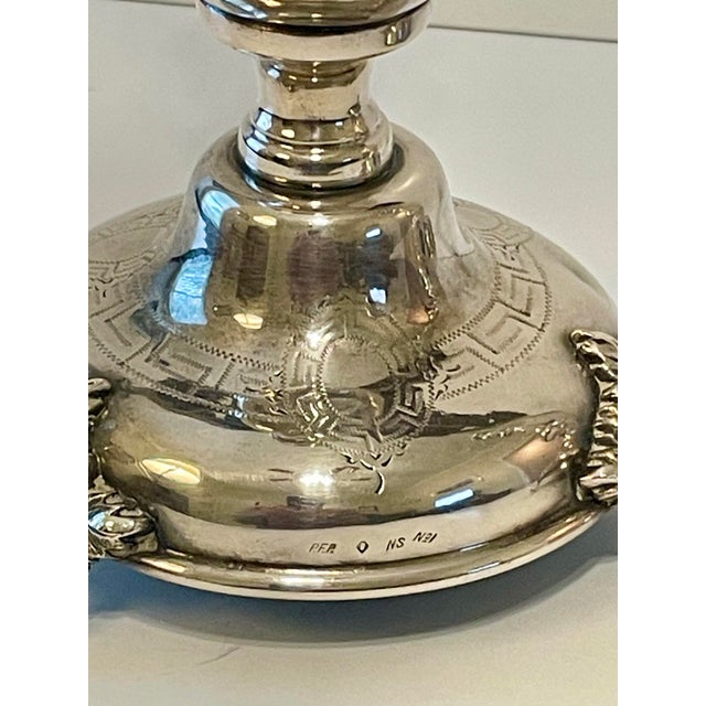 Danish Hallmarked Silver Candle Holders, a Pair For Sale - Image 12 of 13