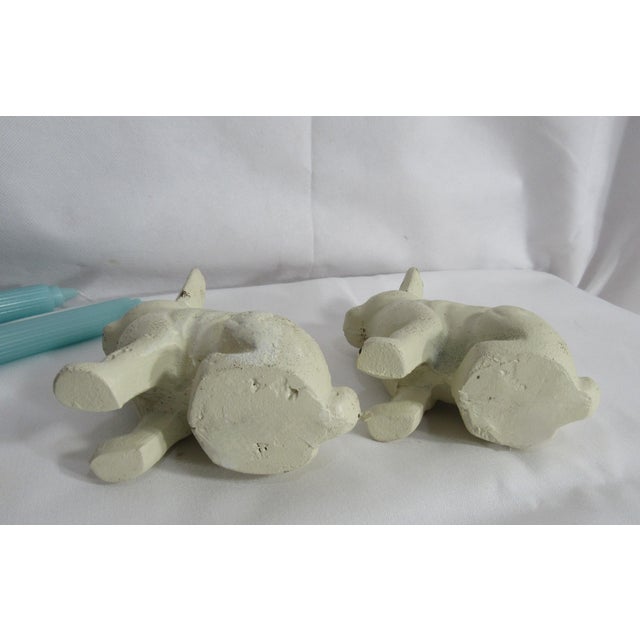Vintage Cast Iron Rabbits Candle Holders For Sale - Image 15 of 16