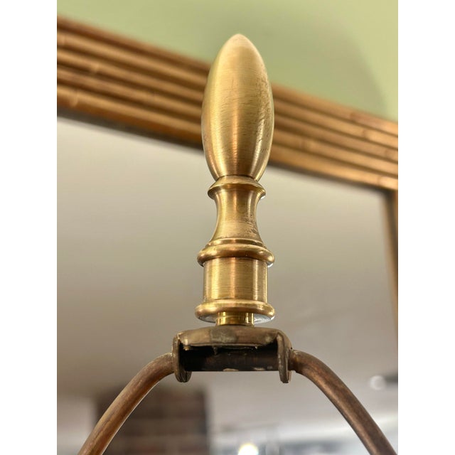 Metal Mid-Century Italian Neoclassical Emerald Glass Urn Lamps, Likely Empoli Glass, Circa 1955-1965 - A Pair For Sale - Image 7 of 12