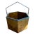 1970s Modernist Hexagonal Burl Olive Wood Chrome Handle Basket For Sale