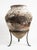 Mediterranean 1930s Greek Terracotta Olive Oil Jar on Custom Wrought Iron Stand For Sale - Image 3 of 9