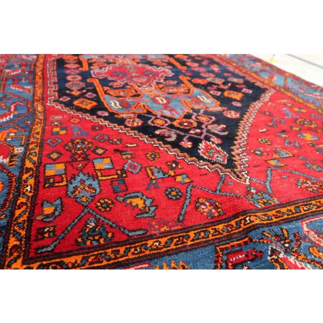 1950s Handmade Vintage Persian Hamadan Rug For Sale - Image 9 of 13