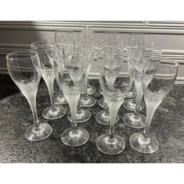 French 1980s Schott-Zwiesel La Fleur Crystal Cordials - Set of 16 For Sale - Image 3 of 6