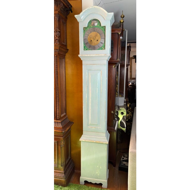 Wood 18th Century Gustavian Swedish Mora Grandfather Clock For Sale - Image 7 of 10