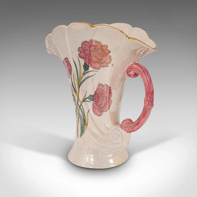 Mid-20th Century Ceramic Floral Motif Pouring Jug For Sale - Image 11 of 13