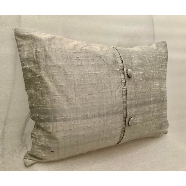 Textile Zardozi Embroidered Silk Decorative Boudoir Pillow Cover For Sale - Image 7 of 7