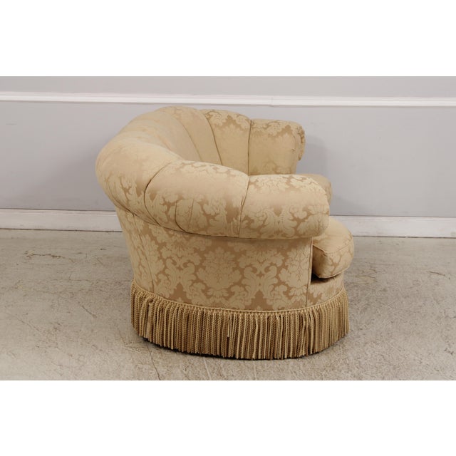 Century Furniture Century Channel Back Upholstered Damask Sofa For Sale - Image 4 of 17