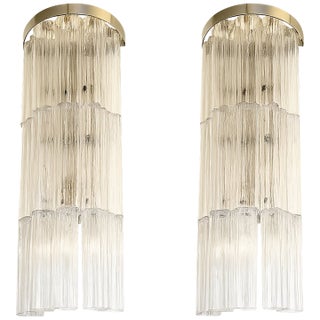 Contemporary Transparent “Tronchi” Wall Sconces - a Pair For Sale