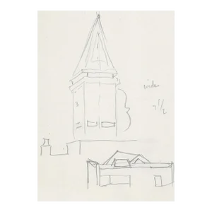 Robert Herrmann Sketch of Smith Tower in Seattle