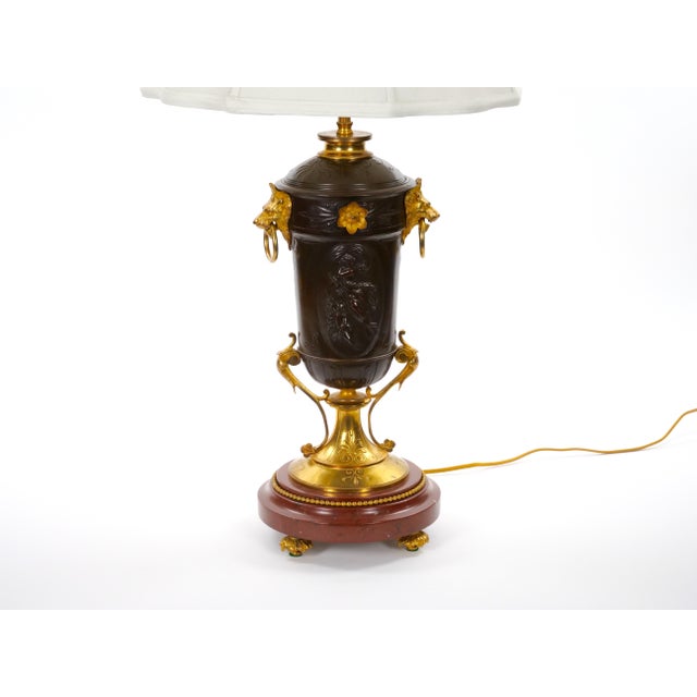 19th Century French Patinated and Gilt Bronze Urn Shape Table Lamps, Circa 1855 For Sale In New York - Image 6 of 14