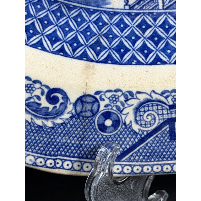 Blue Blue Transferware Platter by Thomas Fell, England, 1825 For Sale - Image 8 of 11