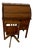 1940s Early Mid Century Child's Roll Top Desk & Swivel Chair - 2 Pieces For Sale
