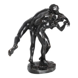 1900s Belgian Bronze Sculpture of "The Kiss" by J. Lambeaux For Sale