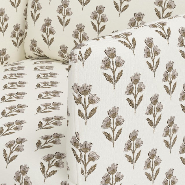 Pink Slipcover for Stoffer Home x Cloth & Company for Lindy Slipcover Dining Armchair in Francie Floral Mauve For Sale - Image 8 of 8