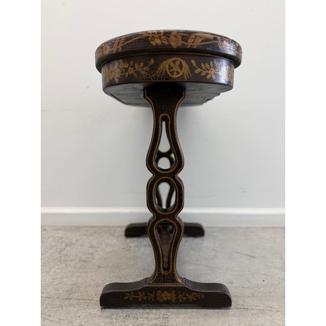 Vintage Chinoiserie Japanned Accent Table With Drawer For Sale - Image 13 of 18