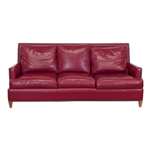 Hancock and Moore Arrington Red Leather Modern Sofa