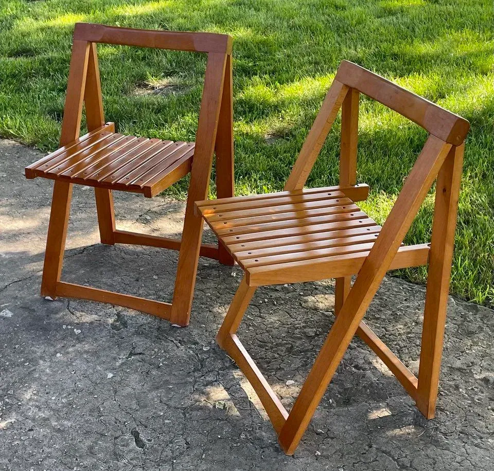 1960's Aldo Jacober Folding Chairs - Set of 2 | Chairish