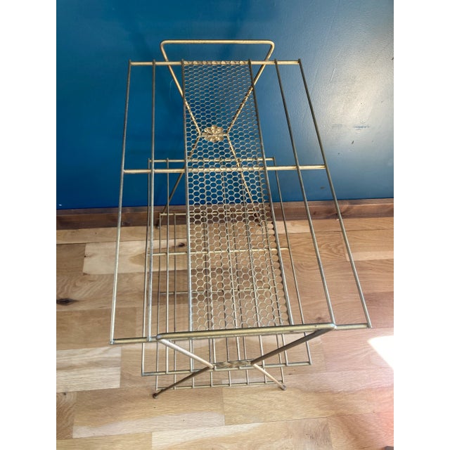 Metal Vintage Mid Century Modern Brass Finished Plant Stand Shelf For Sale - Image 7 of 7