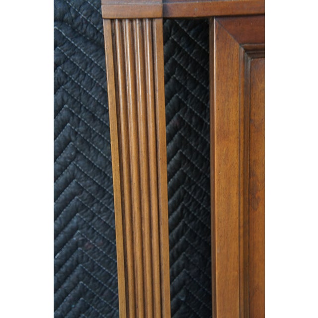 Mid Century Walnut Neoclassical Pierced Accent Twin Size Pineapple Post Bed For Sale - Image 10 of 13