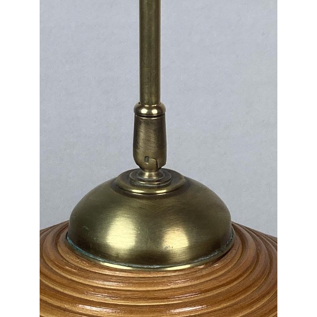 Pencil Split Reed, Rattan, Bamboo & Brass Pendant Lamp, 1970s For Sale - Image 12 of 17