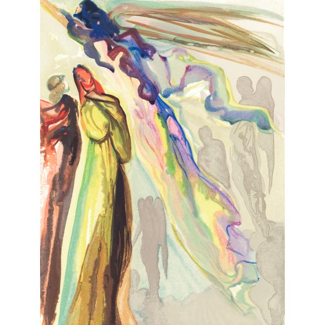 Abstract 1963 Dalí Divine Comedy Engraving Paradis Chant 11 "Les Deux Couronnes Des Esprits" (The Two Crowns of Spirits) For Sale - Image 3 of 9