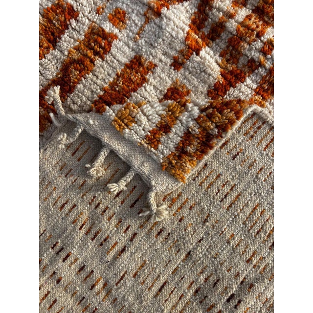 2020s Ivory and Orange Striped Rug For Sale - Image 5 of 9