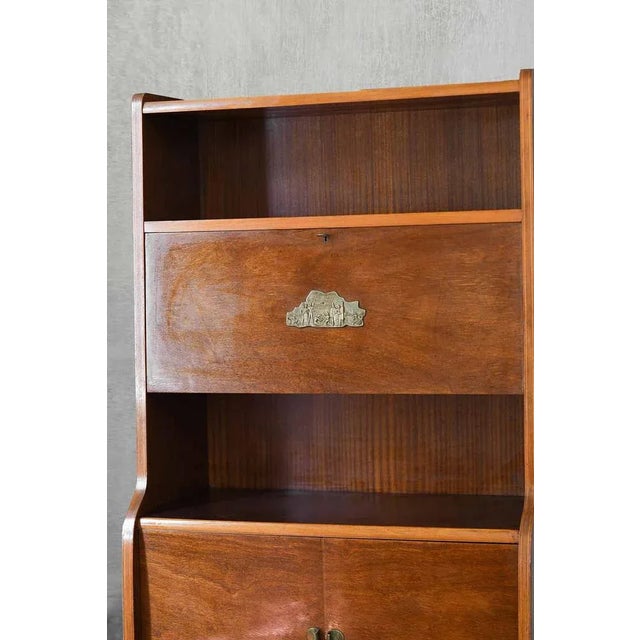 Wood Mid-Century Wooden Sideboards with Brass Details and Decorations, Set of 2 For Sale - Image 7 of 10