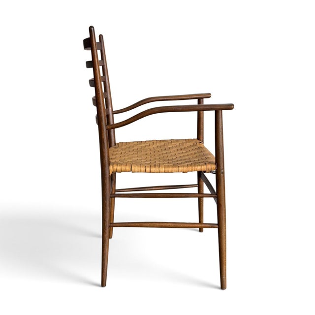 Brown Beech Armchair Attributed to Chiavari; Italy, 1950s For Sale - Image 8 of 15