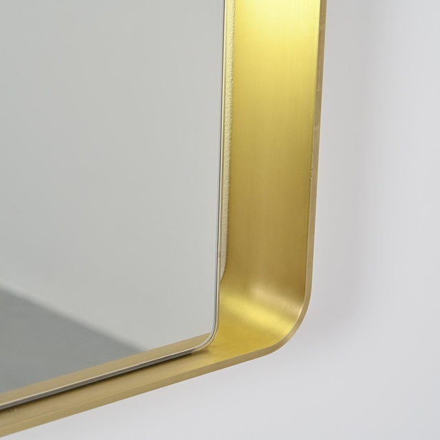 Rectangular Gilt Metal Mirror, 1970s For Sale - Image 4 of 11