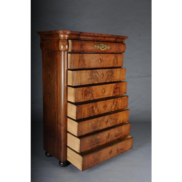 Antique Biedermeier Chest of Drawers in Mahogany with Maple, 1830 For Sale - Image 10 of 18