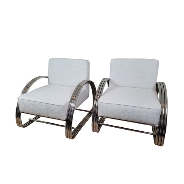 Large 20th Century Chrome Armchairs by Ralph Lauren, 1980s, Set of 2 For Sale - Image 12 of 12