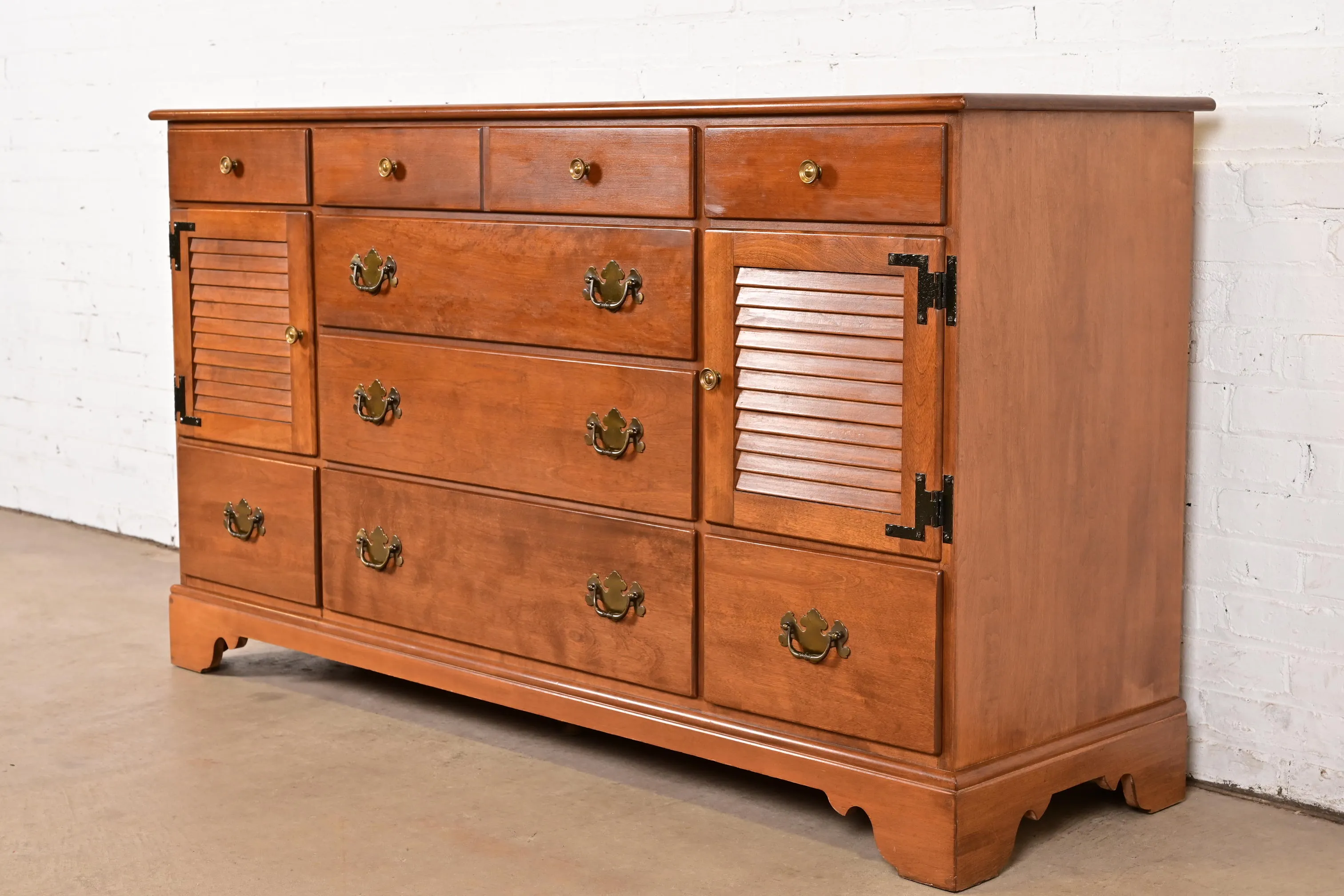 Ethan Allen American Colonial Solid Maple Dresser or Credenza