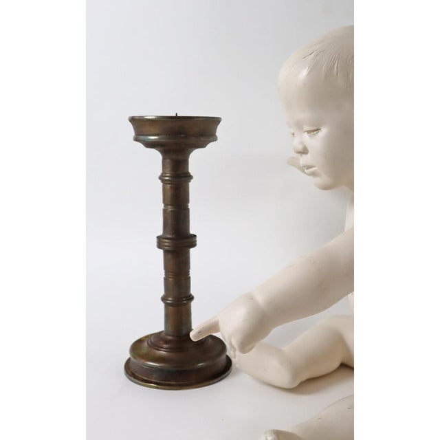 Gold Large Art Deco Bronze Candleholder, Germany, 1930s For Sale - Image 8 of 13
