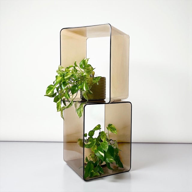 Display Stands in Smoked Acrylic Glass, 1970s, Set of 2 For Sale - Image 9 of 17