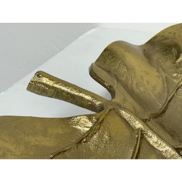 Z Gallerie Gold-Tone Metal Leaf Tray For Sale - Image 4 of 11