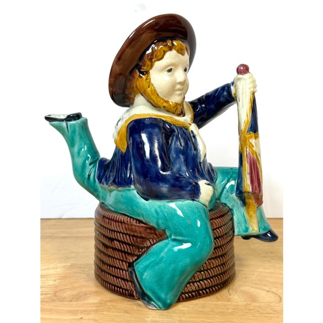 Victorian Majolica “Three-Legged Sailor” Teapot, Attributed to William Brownfield & Sons, c. 1880 Dimensions: 9" H × 7" W...