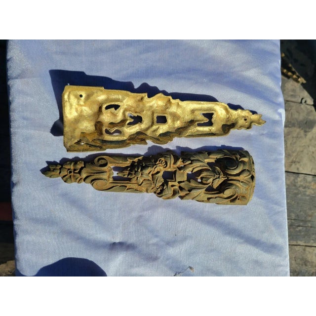 French Share 19th C French Ormolu Bronze Mounts Pair Gilt Gold Furniture Appliques For Sale - Image 3 of 10