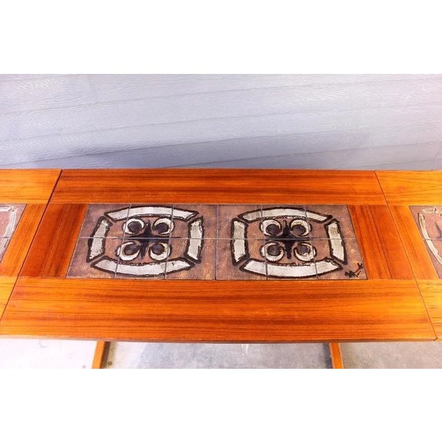 1970s Mid Century Danish Teak Tile Drop Leaf Dining Table by Gangso Mobler - Made in Denmark For Sale - Image 6 of 11