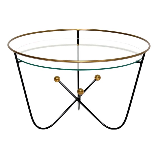 Vintage Steel and Brass Coffee Table from Edward Ihnatowicz, 1950s For Sale