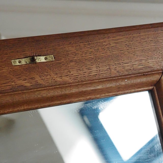 Wood Louis XVI Style Side Table with Mirror and Compartments in Oak, 1900 For Sale - Image 7 of 18