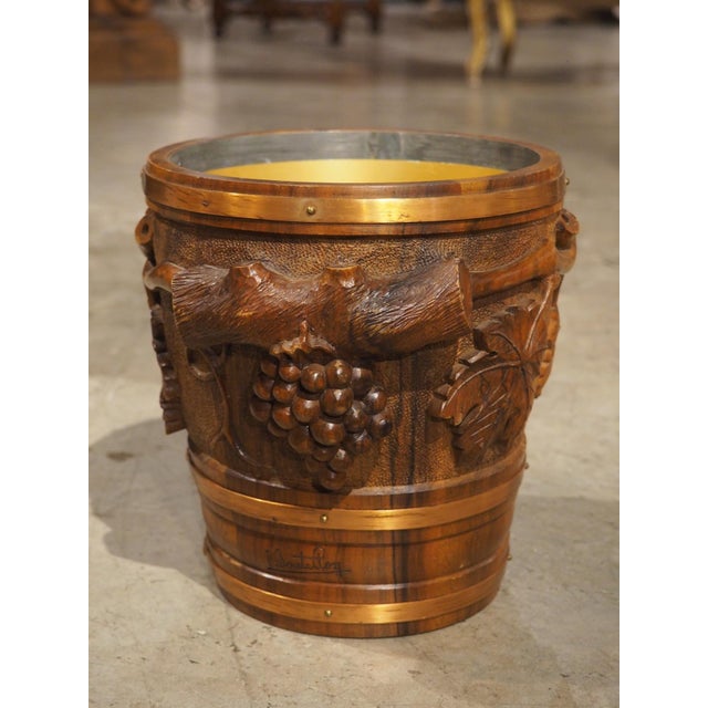 Early 1900s French Black Forest Style Champagne Bucket, Signed Boutillon For Sale - Image 9 of 12