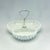 Bright white Fenton hobnail milk glass 3-part divided relish, candy or nut dish with a center metal handle. This is white...
